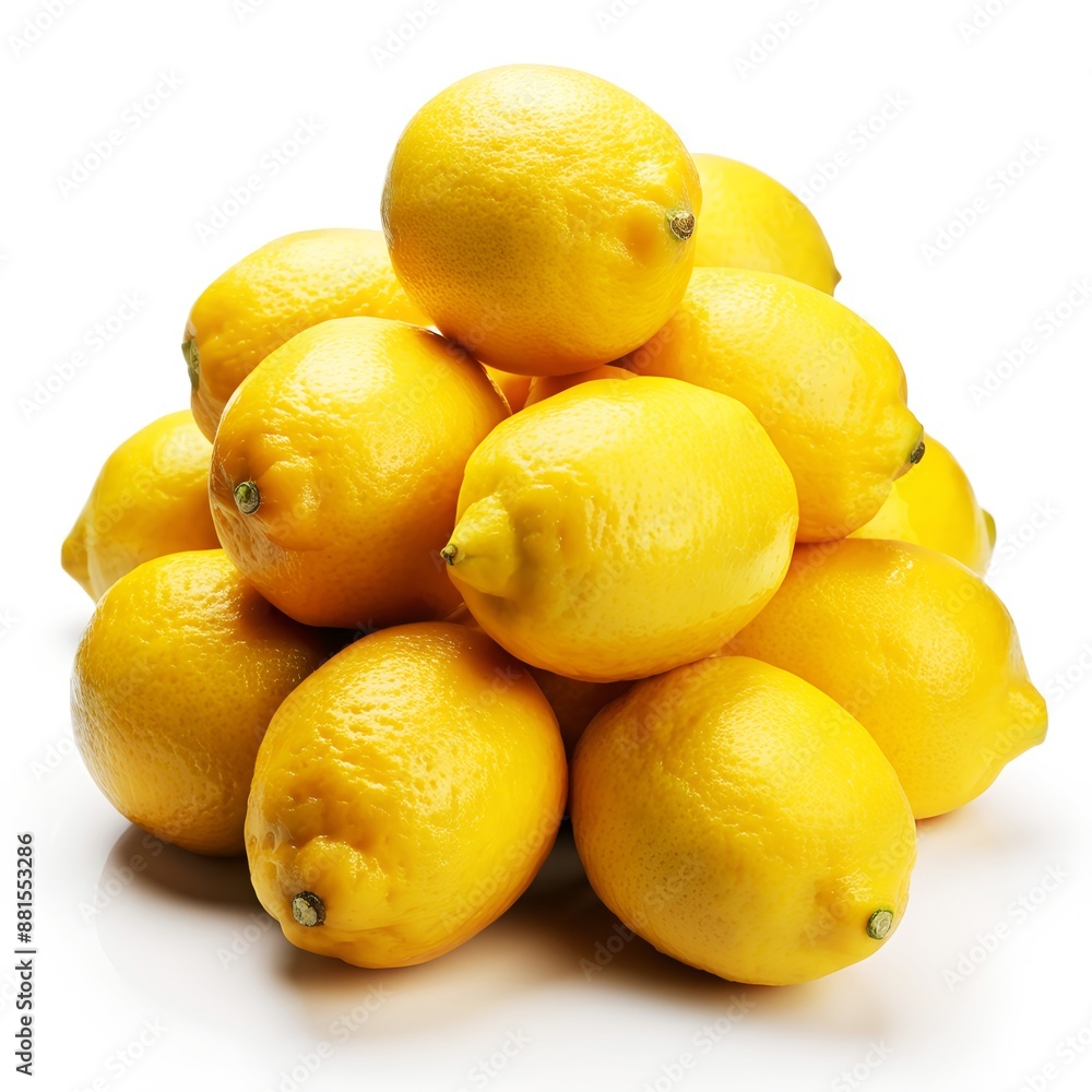 Heap of Fresh Juicy Lemons on White Background Perfect for Design, Print, Card, or Poster Heap of Fresh Juicy Lemons on White Background Perfect for Design, Print, Card, or Poster