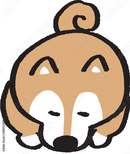 二頭身でシンプルでかわいい柴犬のキャラ素材