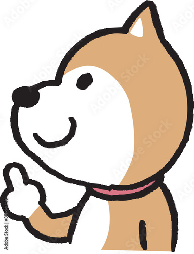 二頭身でシンプルでかわいい柴犬のキャラ素材