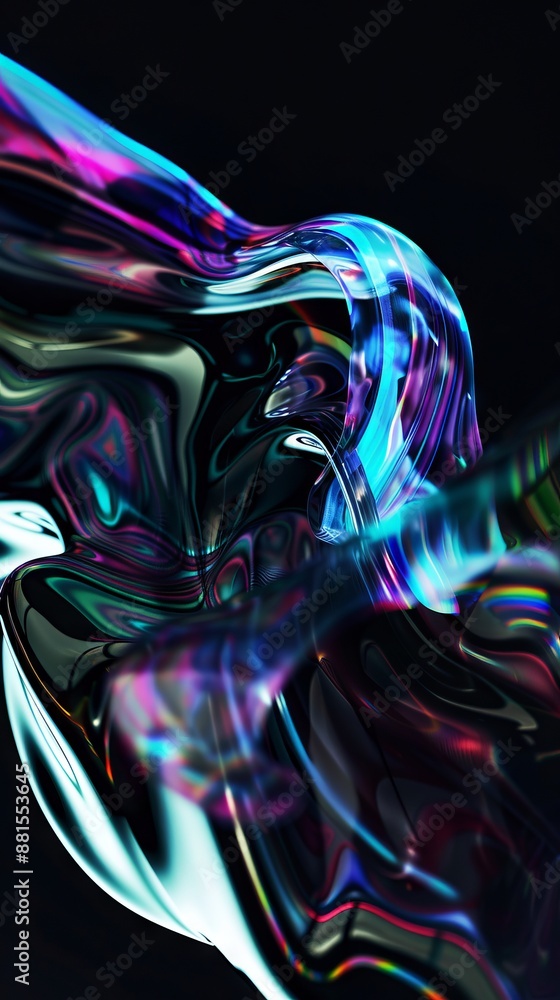 Abstract glass wave on a dark background. Modern abstract background Abstract glass wave on a dark background. Modern abstract background