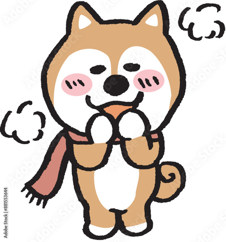 二頭身でシンプルでかわいい柴犬のキャラ素材