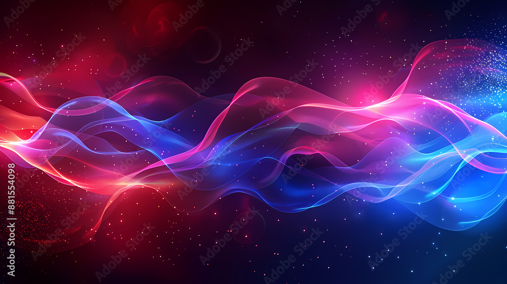 Wavy lines of glowing particles Wavy lines of glowing particles