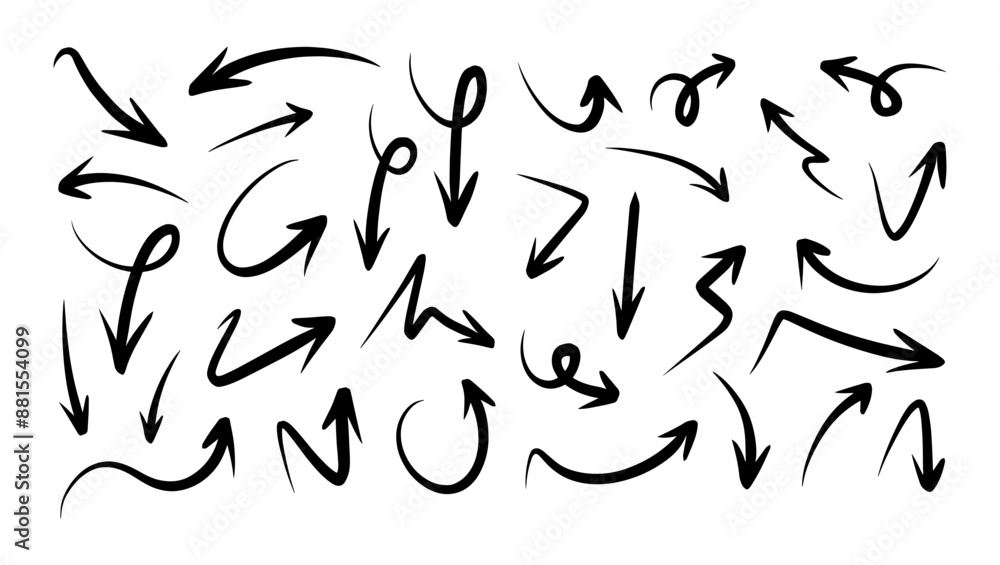 illustration of a set of doodle arrows, the design elements you need