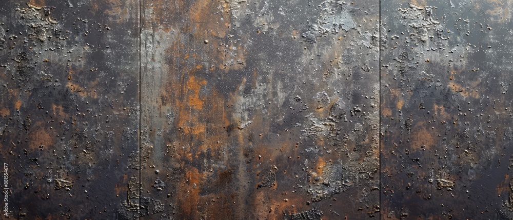 Panoramic close-up, high detail scan of metal wall texture, Generative AI Panoramic close-up, high detail scan of metal wall texture, Generative AI