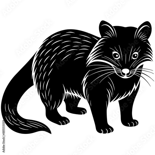 Binturong vector silhouette illustration and svg