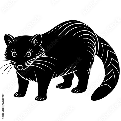 Binturong vector silhouette illustration and svg