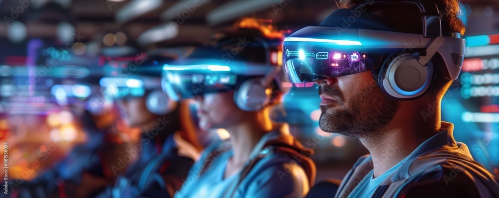 Futuristic workspace environment equipped with wearable productivity gadgets and virtual reality collaboration tools, showcasing holographic project displays and AI-driven meeting assistants, Futuristic workspace environment equipped with wearable productivity gadgets and virtual reality collaboration tools, showcasing holographic project displays and AI-driven meeting assistants,