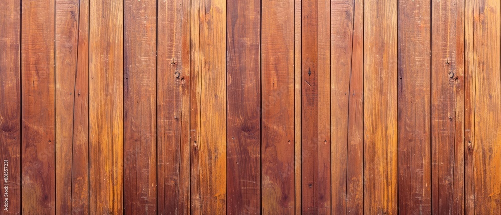 Naklejka premium Panoramic close-up, high detail scan of wood panel wall texture, Generative AI 