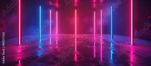 Wallpaper Mural Neon Lights in a Dark Room Torontodigital.ca