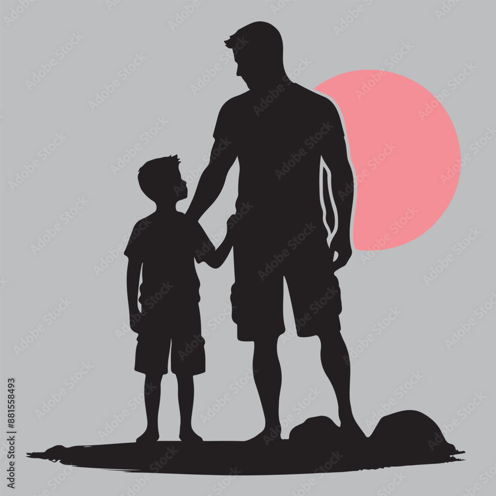 father and son silhouette vector father and son silhouette vector