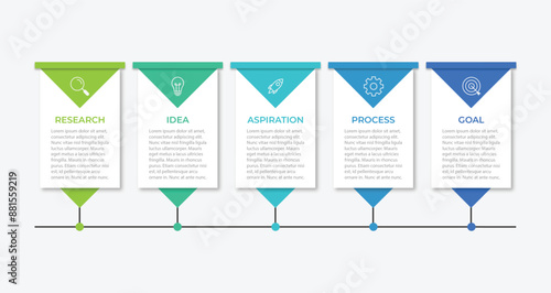 Presentation business infographic template with 5 options