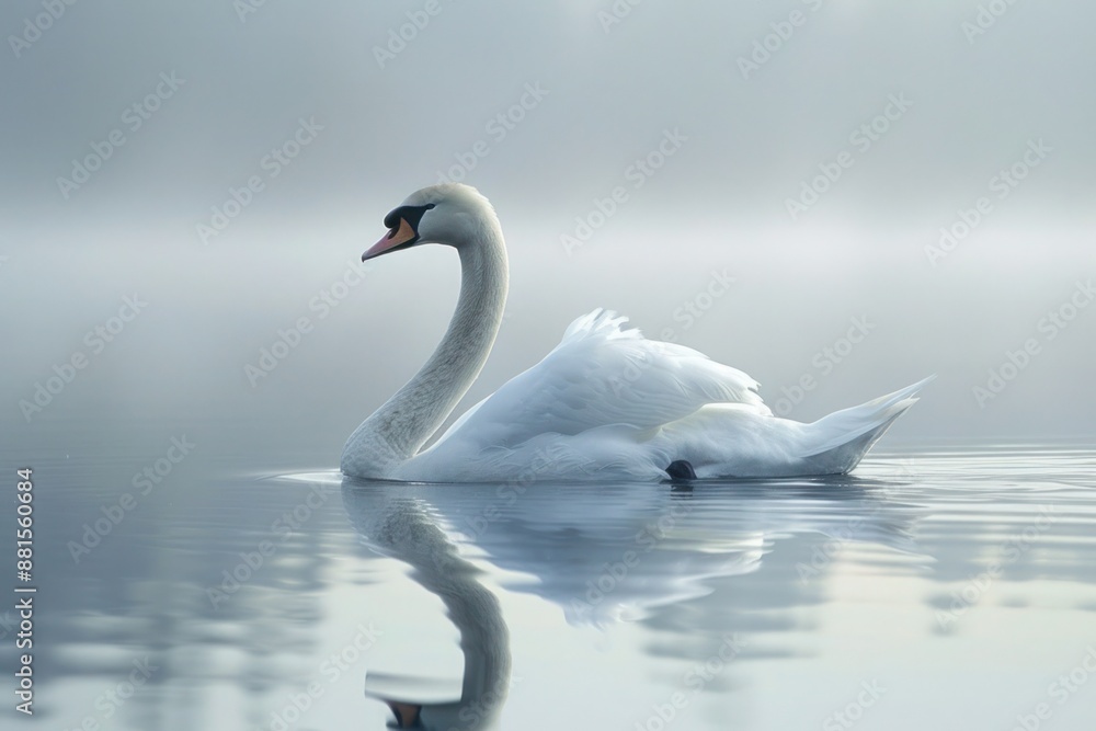 Graceful Swans Gliding in Serene Waters Across the Globe Reflecting Aquatic Tranquility with Pristine White Plumage Graceful Swans Gliding in Serene Waters Across the Globe Reflecting Aquatic Tranquility with Pristine White Plumage