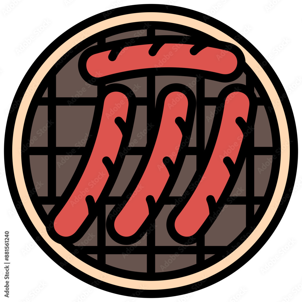 Sausage Grill lineal multi color icon, related to oktoberfest, German traditional theme. use for UI or UX kit, app and web development. Sausage Grill lineal multi color icon, related to oktoberfest, German traditional theme. use for UI or UX kit, app and web development.