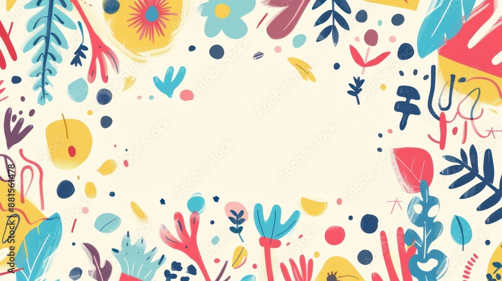 Thank you card, colorful handpainted elements, flat design illustration Thank you card, colorful handpainted elements, flat design illustration