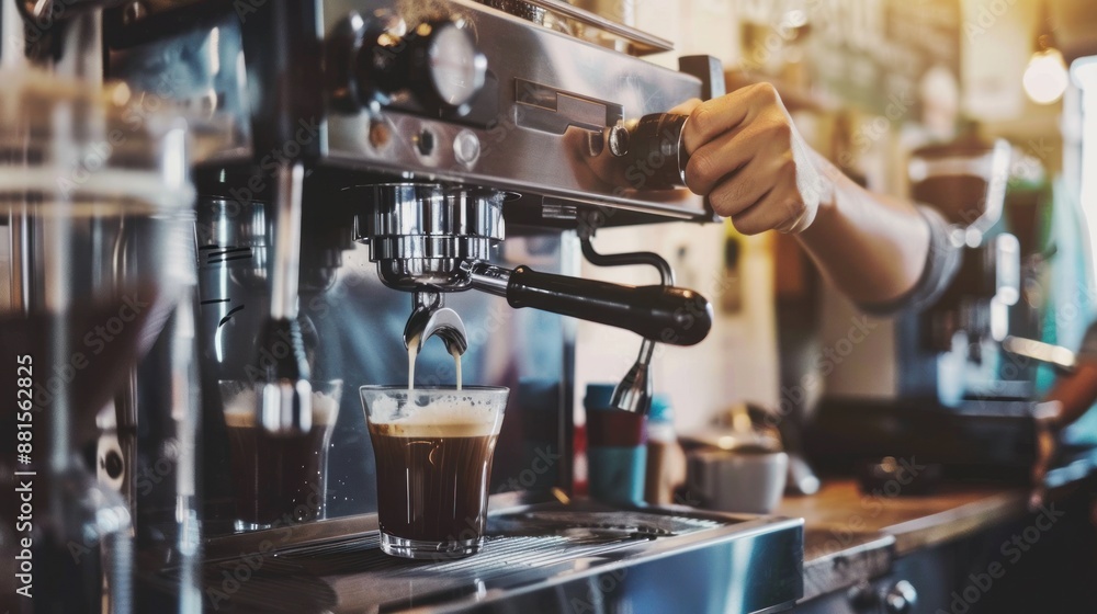 Espresso Machine in Action: Coffee Brewing Process Espresso Machine in Action: Coffee Brewing Process