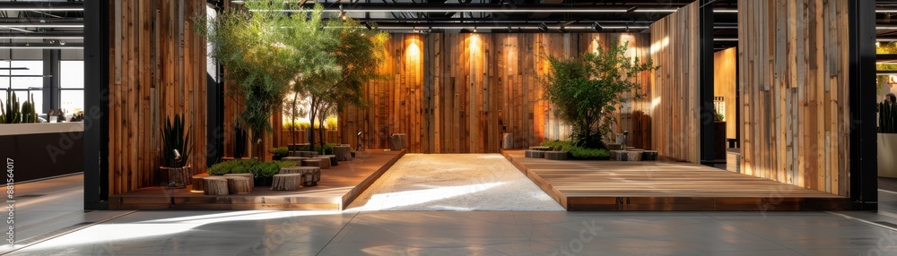 Modern indoor garden with wooden walls and lush greenery, featuring contemporary design elements in a spacious, naturally-lit area. Modern indoor garden with wooden walls and lush greenery, featuring contemporary design elements in a spacious, naturally-lit area.