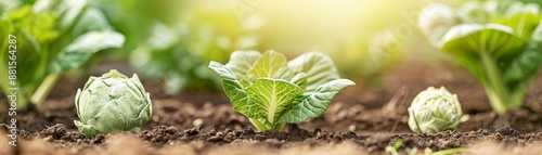 Clear image of a variety of vegetables flourishing under proper irrigation, Cultivating, Flourishing crops