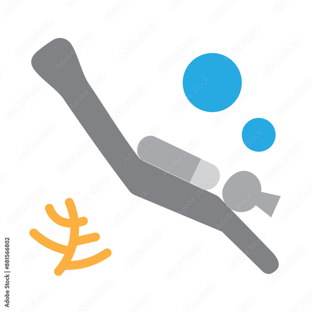 Scuba Diving Vector Flat Icon Design Scuba Diving Vector Flat Icon Design