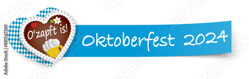 blue sticky paper with gingerbread heart Oktoberfest 2024