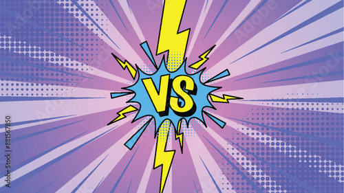 Dynamic comic-style versus battle graphic