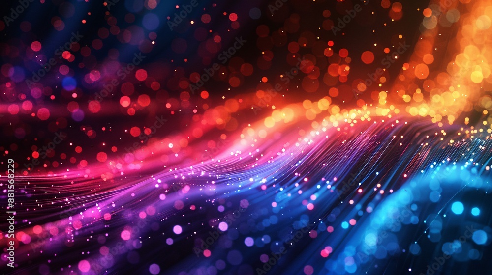 a dynamic visual of glowing fiber optic cables in neon colors against a dark background, conveying innovation and connectivity. a dynamic visual of glowing fiber optic cables in neon colors against a dark background, conveying innovation and connectivity.