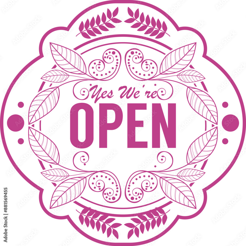 Fototapeta premium yes we're open sign ready to print