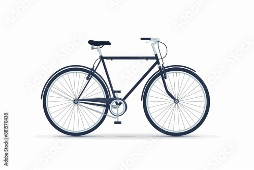 Minimalist icon of a bicycle on a white isolated background.