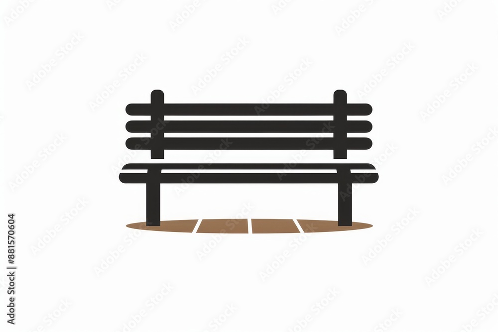 Minimalist icon of a park bench on a white isolated background. Minimalist icon of a park bench on a white isolated background.