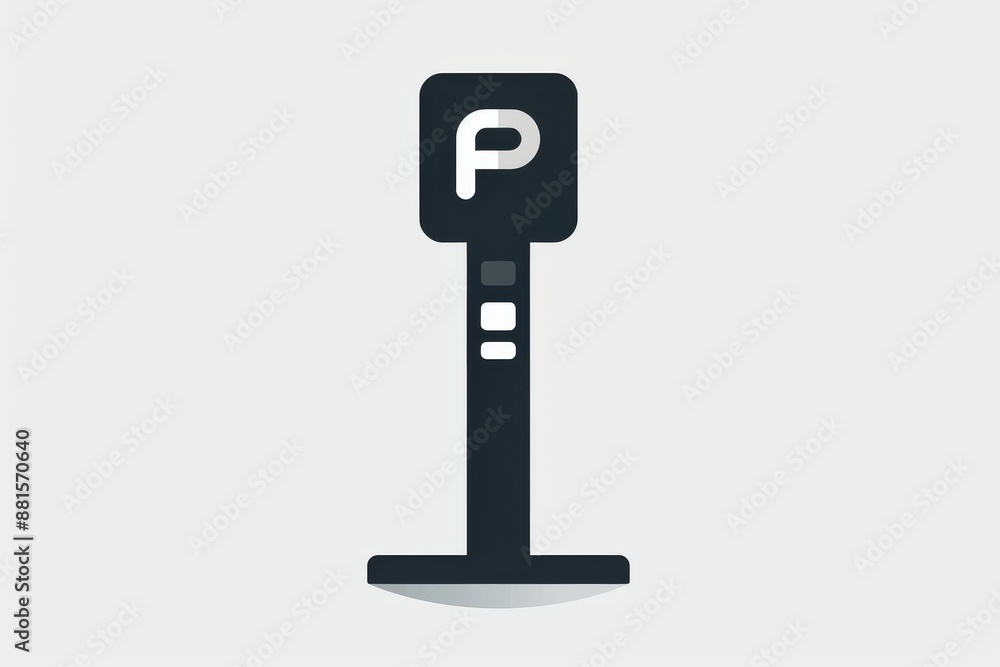 Minimalist icon of a parking meter on a white isolated background Minimalist icon of a parking meter on a white isolated background