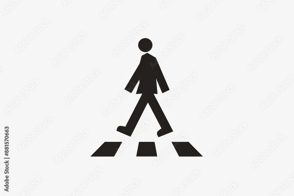 Minimalist icon of a pedestrian crossing sign on a white isolated background. Minimalist icon of a pedestrian crossing sign on a white isolated background.