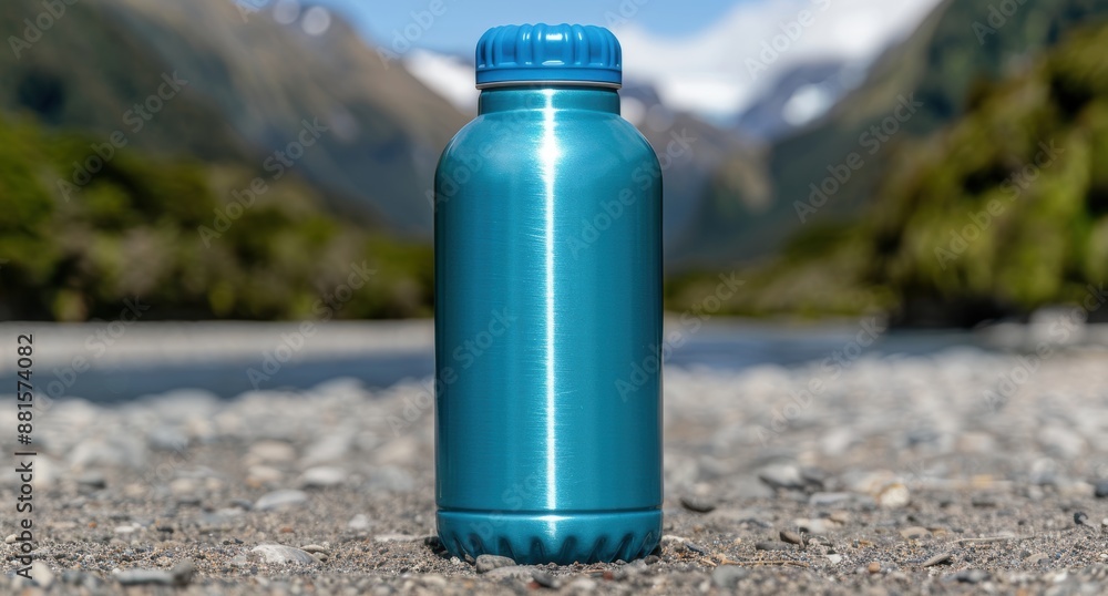 Reusable water bottle in nature Reusable water bottle in nature