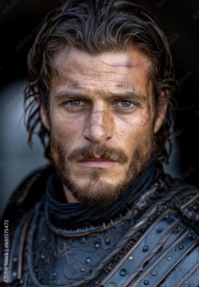 Rugged man with intense gaze Rugged man with intense gaze