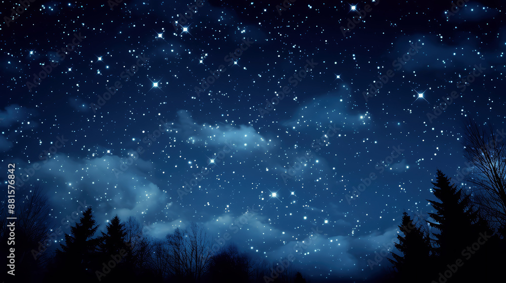 A night sky brightly lit with stars A night sky brightly lit with stars