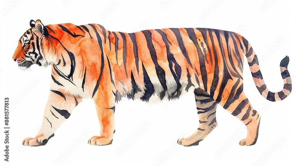 Obraz premium Endangered species, wildlife conservation, evolution and survival, Watercolor style