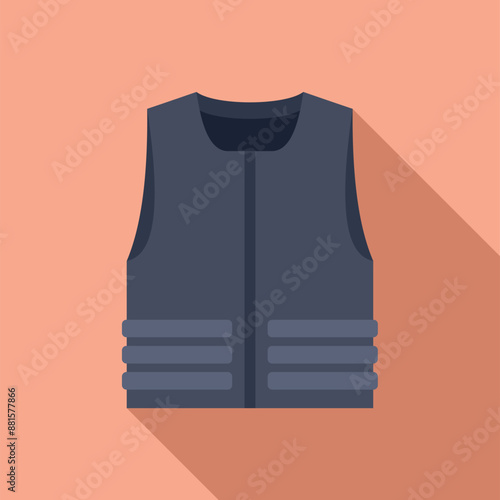 Dark colored bulletproof vest providing protection from gunfire