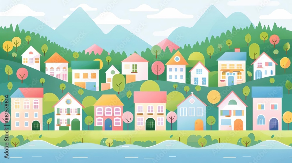 Climate adaptation, building resilient communities, flat design illustration Climate adaptation, building resilient communities, flat design illustration