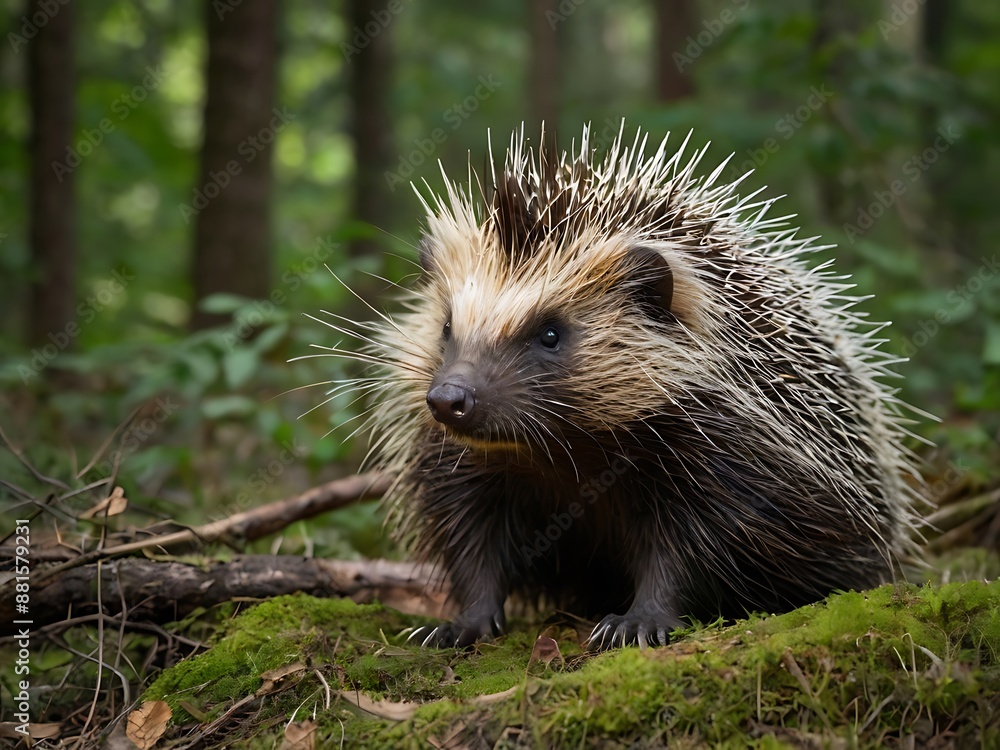 Naklejka premium hedgehog in the grass