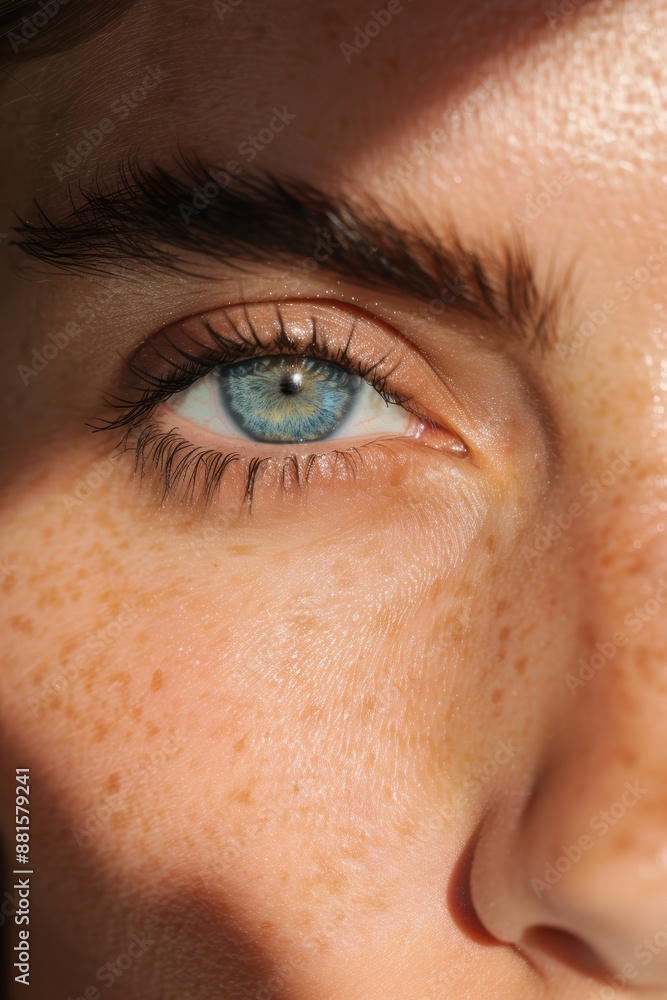 Closeup of a human eye with long eyelashes Closeup of a human eye with long eyelashes