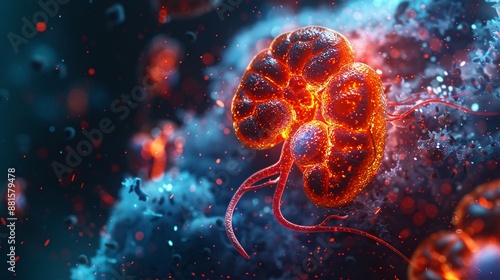 renal pathology, showcasing chronic kidney disease's effects on kidney tissue with accuracy and clarity.