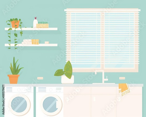 Reducing water waste, lowflow fixtures and appliances, flat design illustration