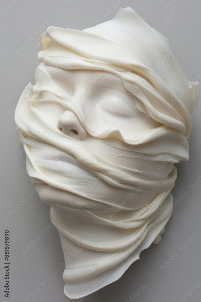 Soft and flowing white fabric Soft and flowing white fabric