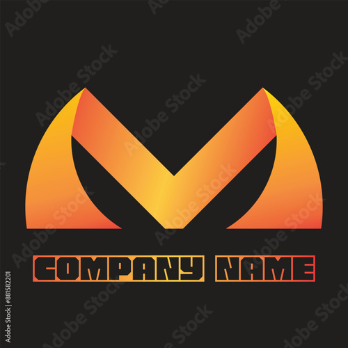 Modern Minimalist 3D Monogram logo premium vector logotype for business, brand, initial, consept. Premium M logo. Elegant corporate identity. initial logo design with gradient colors