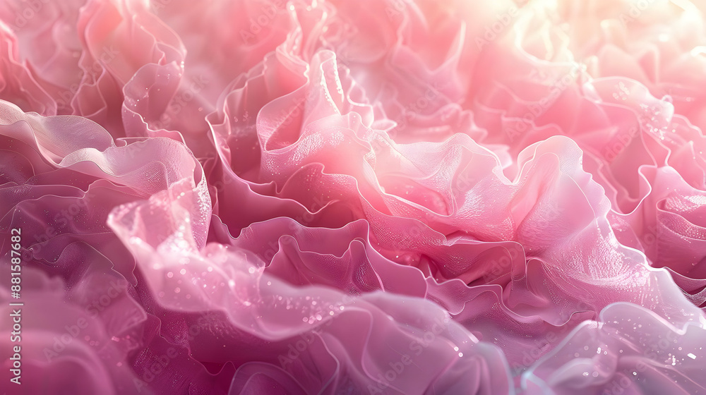 Pink Ruffled Fabric Texture - Abstract Background Pink Ruffled Fabric Texture - Abstract Background