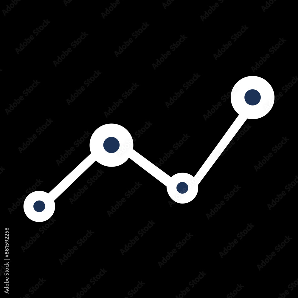 Line Graph Analysis Glyph Icon Line Graph Analysis Glyph Icon