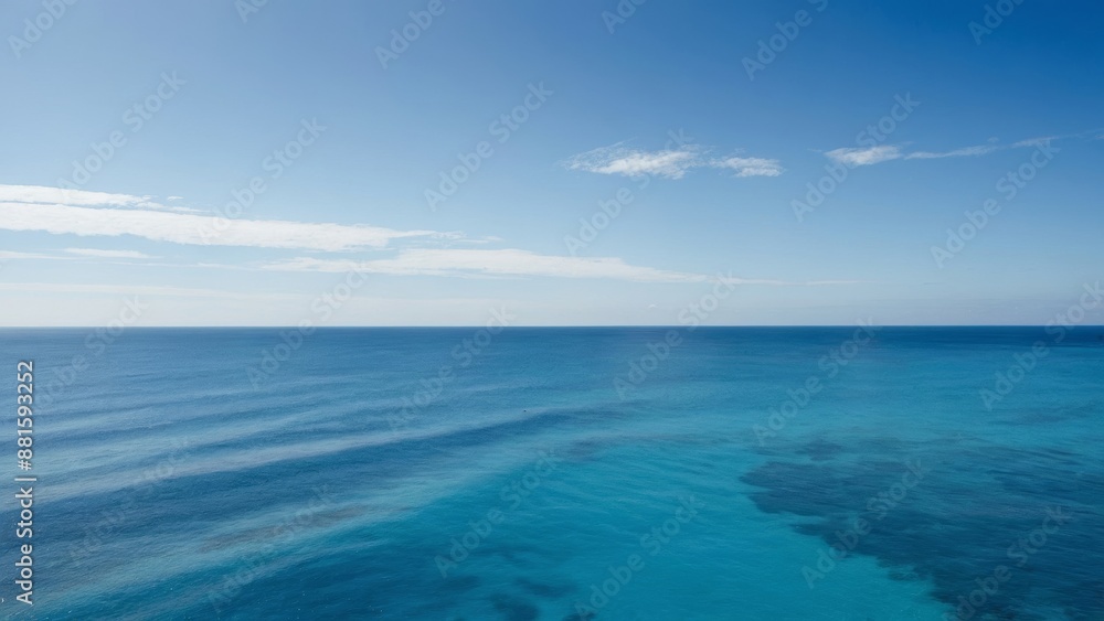 Seascape with azure waters and clear blue sky
