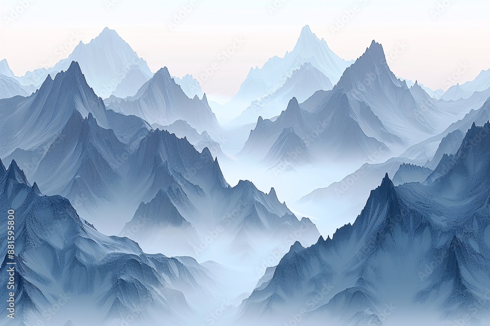 Panoramic view of monochrome mountain range. Panoramic view of monochrome mountain range.