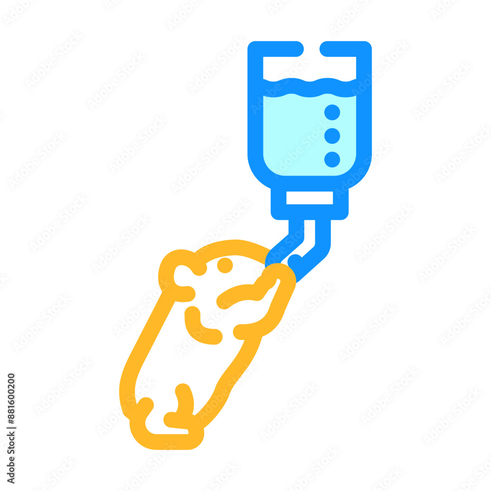 Fototapeta premium hamster drink water color icon vector. hamster drink water sign. isolated symbol illustration