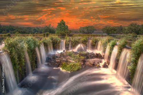 Photos huge spillway of flowing waterfalls