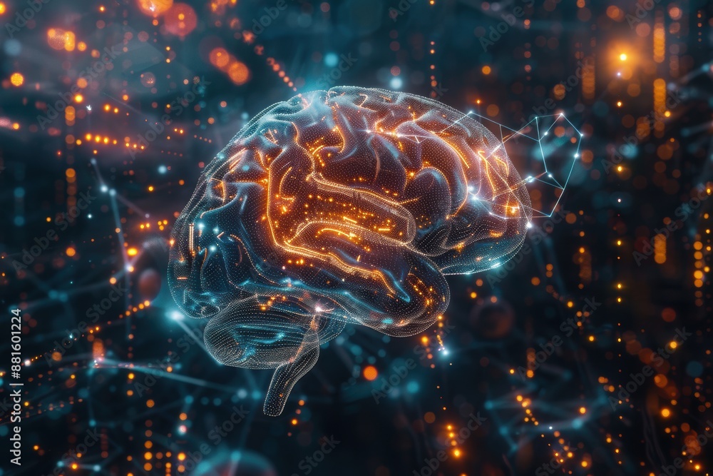 Digital illustration of a brain connected to a microcircuit and processor chip, symbolizing cyborg technology in the human body. Digital illustration of a brain connected to a microcircuit and processor chip, symbolizing cyborg technology in the human body.