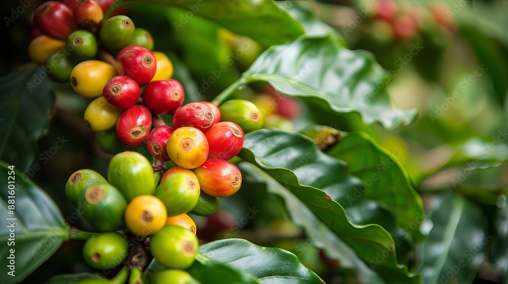 Extreme close-up of Brazilian coffee beans, capturing intricate details and textures. Extreme close-up of Brazilian coffee beans, capturing intricate details and textures.